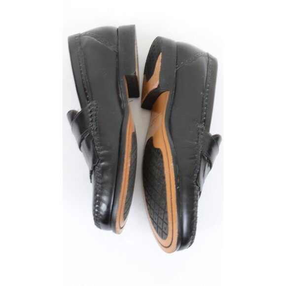 VTG Bass Mens Pendant Loafer Size 9.5 M Black Leather Preppy Old Money Academia